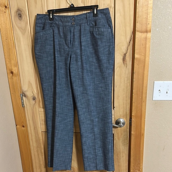Larry Levine Stretched Stylish Blue Pants - Picture 1 of 4